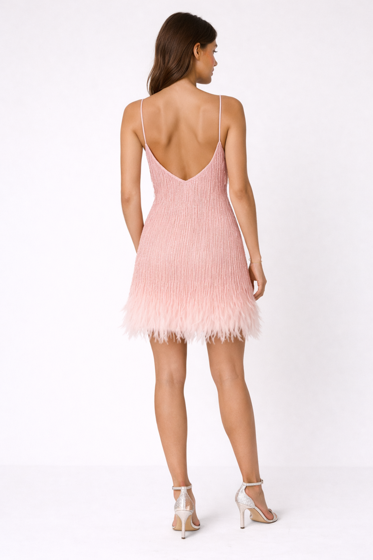Women’s Feather-Trim Mini Dress