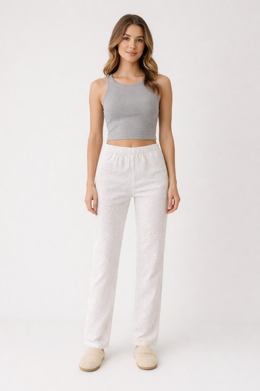 Women’s Wide-Leg Embroidered Trousers