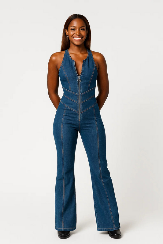 Women’s Contemporary Denim One-Piece Jumpsuit
