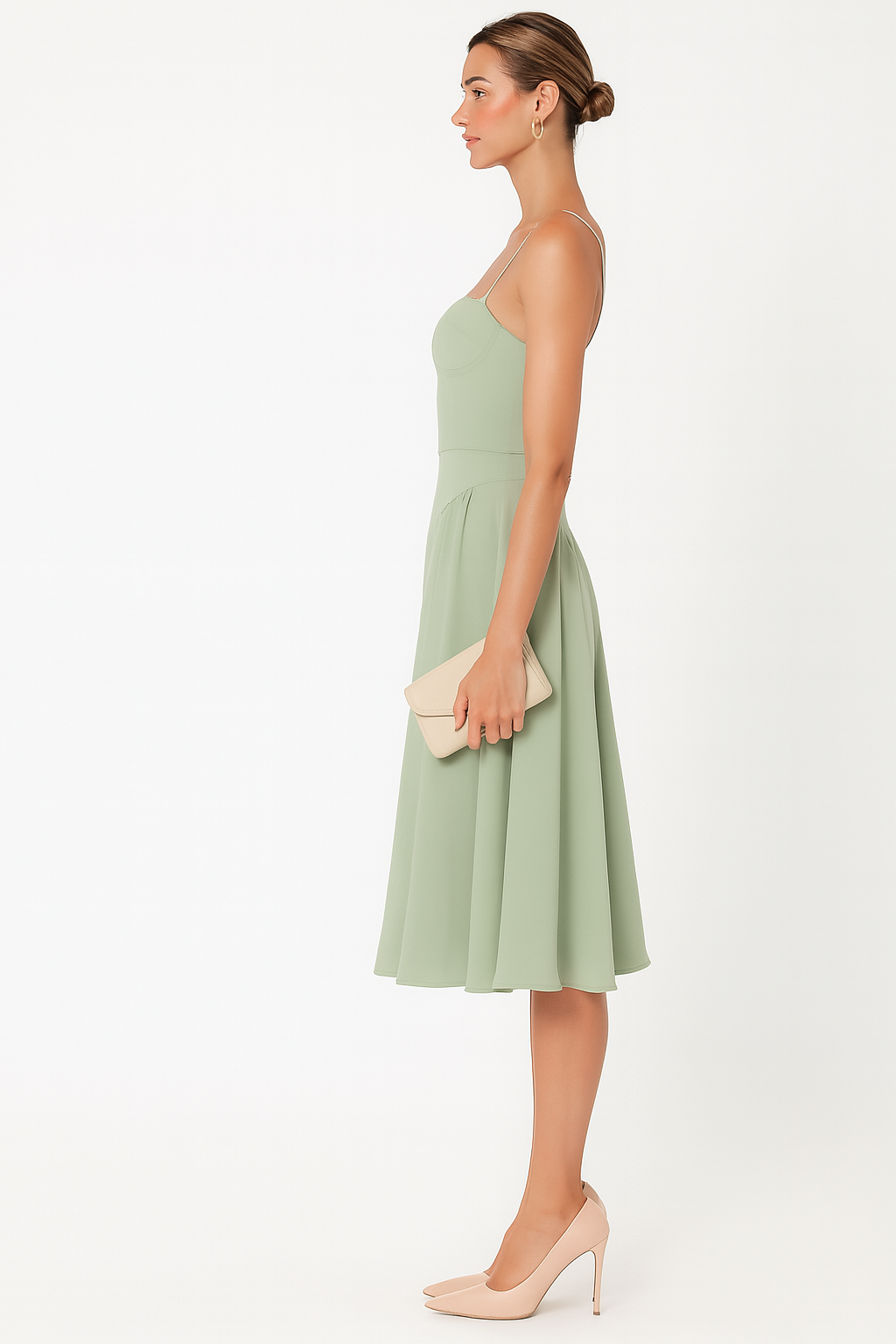 Women’s Structured Corset Midi Dress