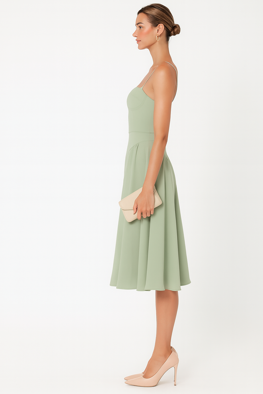 Women’s Structured Corset Midi Dress