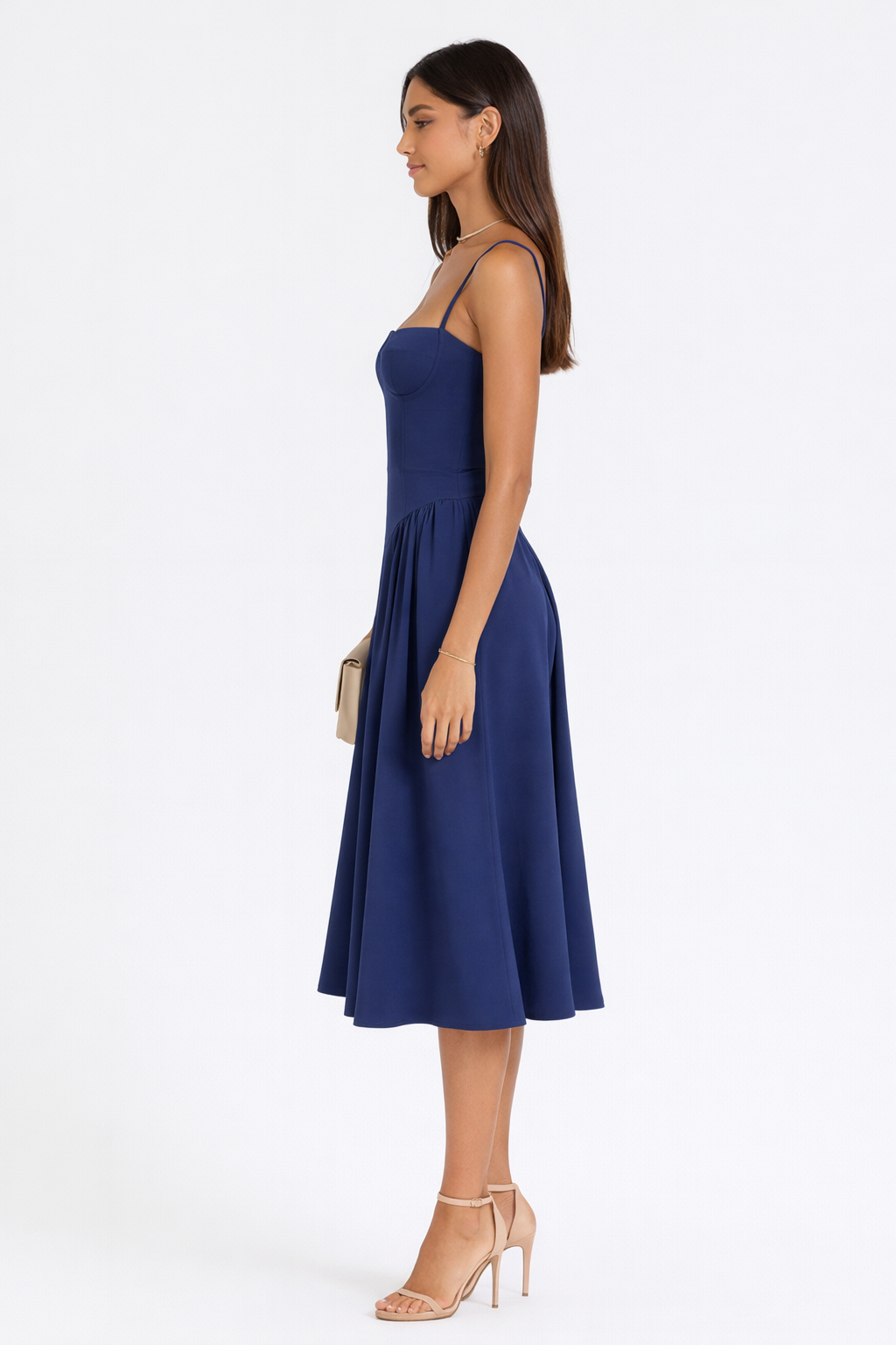 Women’s Structured Corset Midi Dress