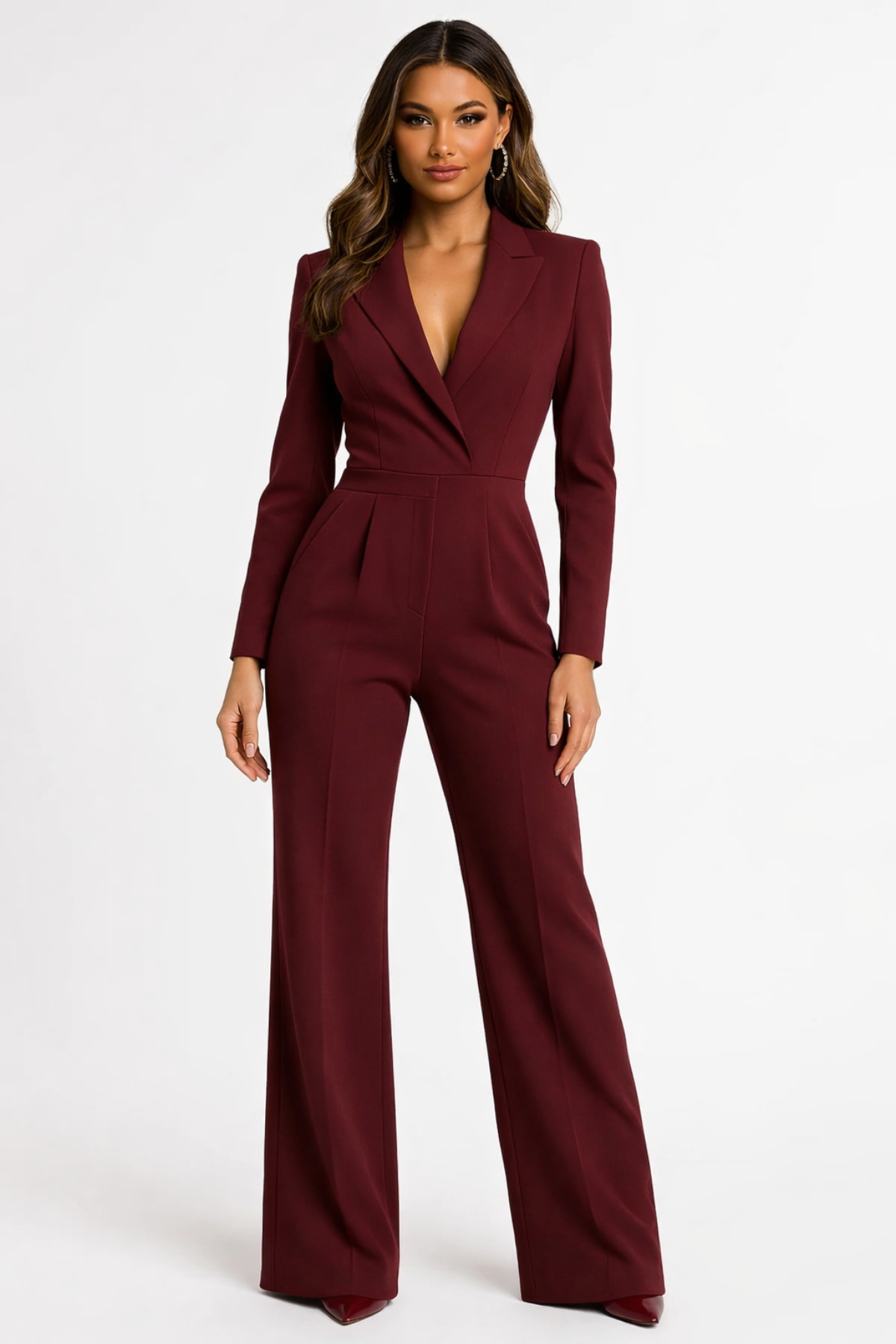 Women’s V-Neck Wide-Leg Jumpsuit