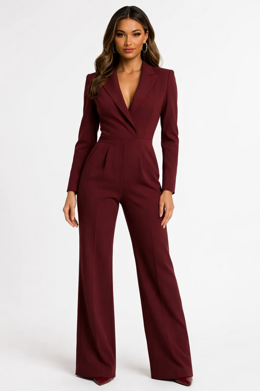 Women’s V-Neck Wide-Leg Jumpsuit